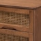Baxton Studio Melora Mid-Century Modern Walnut Brown Finished Wood and Rattan Full Size 3-Piece Bedroom Set 241-9800-9801-11298-ZORO - alternate 7